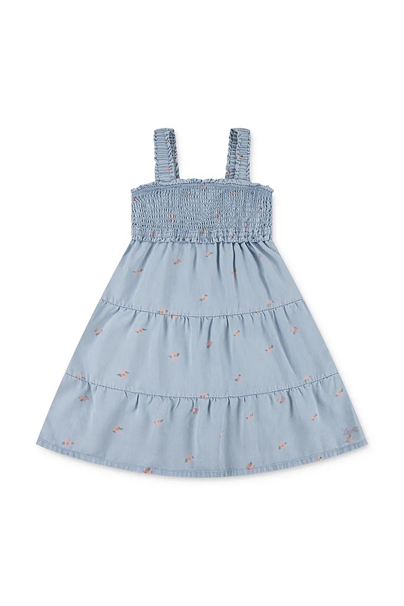 Dievčenské šaty Levi's BABY DOLL SMOCKED DRESS látka modrá 1EM227