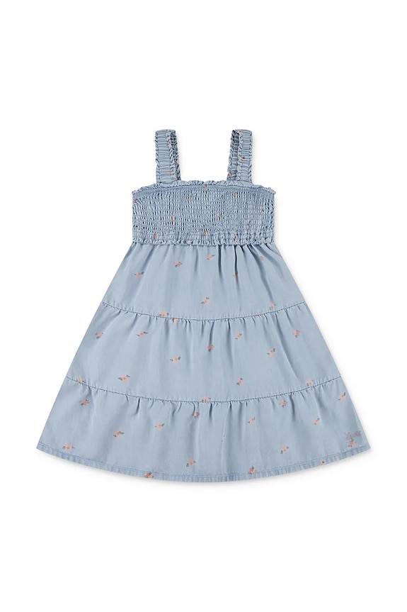 Dievčenské šaty Levi's BABY DOLL SMOCKED DRESS látka modrá 4EM227