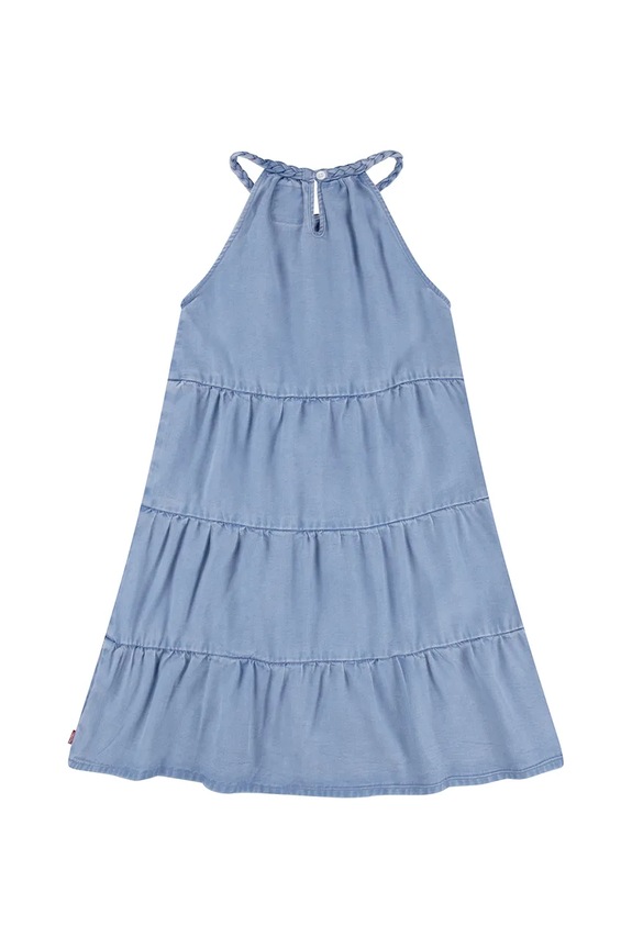 Dziewczynka Levi's sukienka dziecięca HALTER TIERED DRESS 4EM228 niebieski