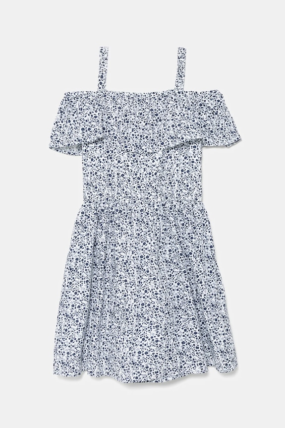 Otroška bombažna obleka Guess J5GK24.WH710.PPYA modra SS25