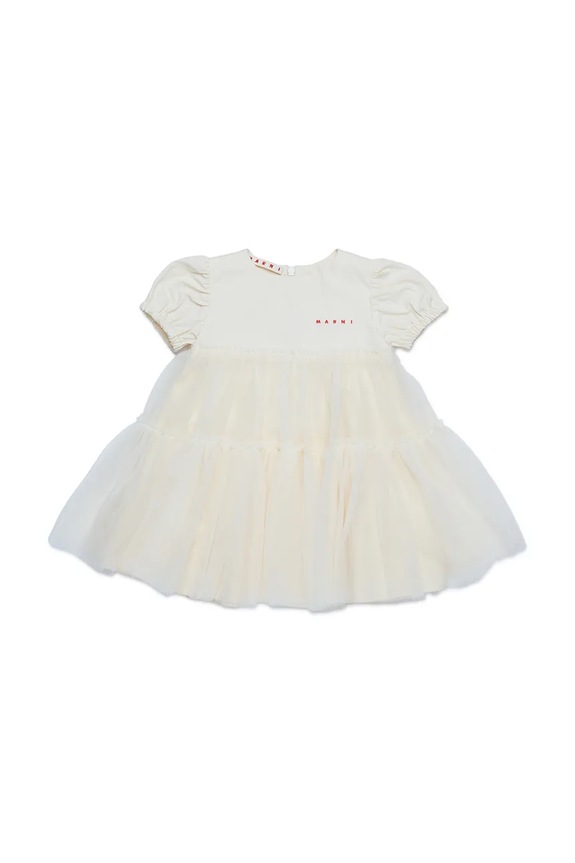Dětské bavlněné šaty Marni MD294B DRESS mini béžová M01439