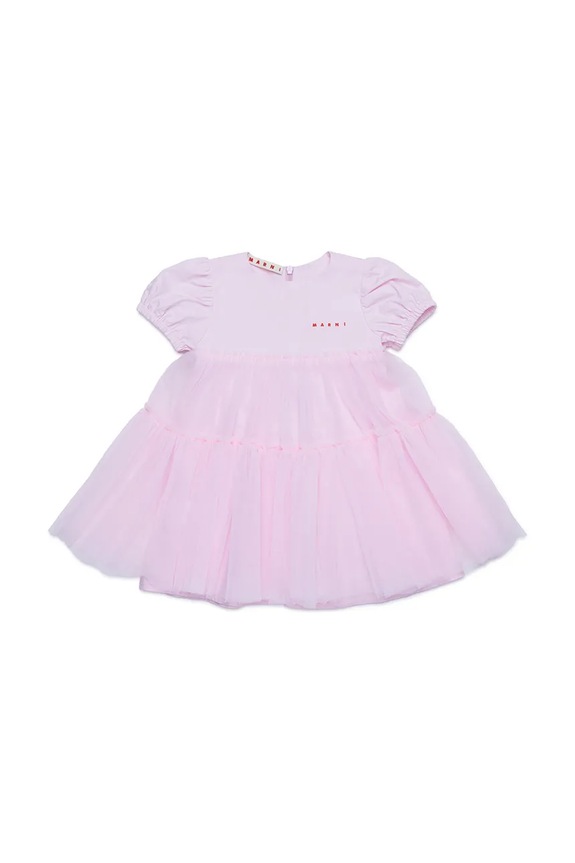 Marni rochie din bumbac pentru bebeluși MD294B DRESS mini roz M01439
