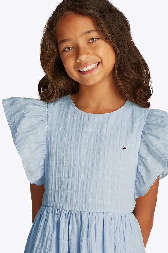 Dječja haljina Tommy Hilfiger plava KG0KG08472.128.176.PPYA