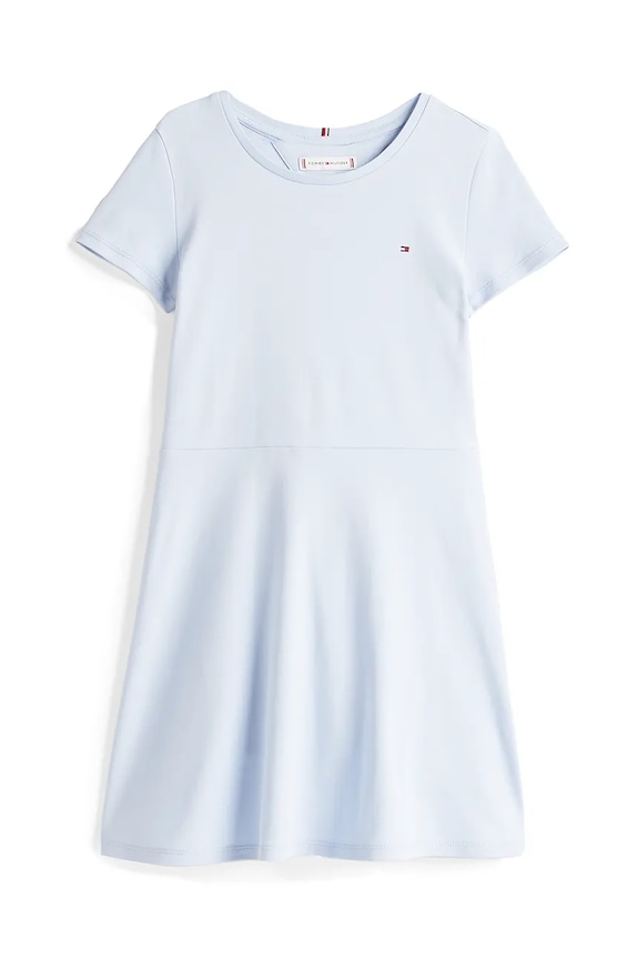 Dievčenské bavlnené šaty Tommy Hilfiger KG0KG08487.104.122.PPYA modrá SS25