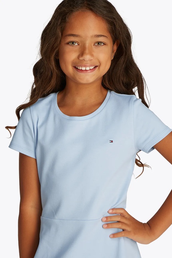 Tommy Hilfiger vestito di cotone bambina blu KG0KG08487.128.176.PPYA