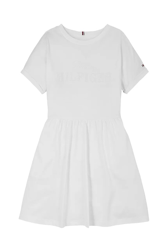 Tommy Hilfiger sukienka dziecięca KG0KG08488.PPYA biały SS25