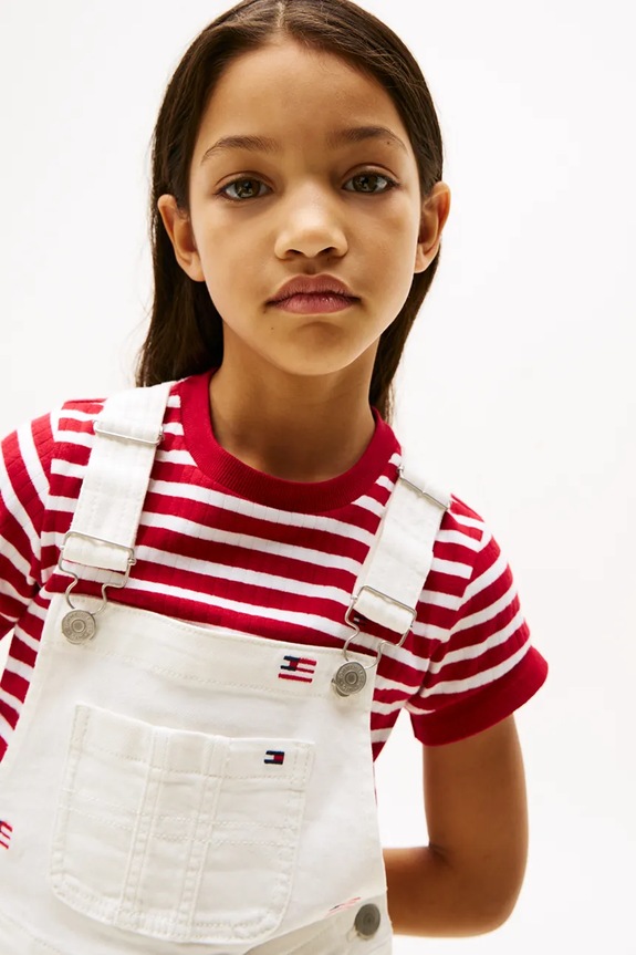 Dětské bavlněné šaty Tommy Hilfiger KG0KG08490.98.122.PPYA bílá