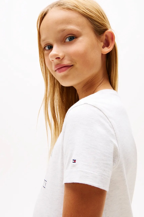 Dievčenské bavlnené šaty Tommy Hilfiger biela KG0KG08563.116.122.PPYA