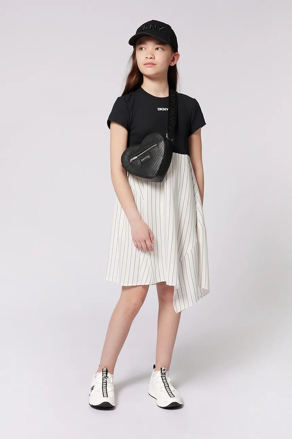 Dkny sukienka dziecięca tkanina czarny D62331.114.150