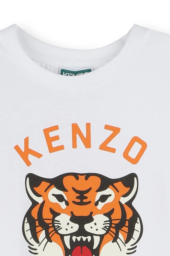 Dziewczynka Kenzo Kids sukienka bawełniana dziecięca K61025.156 biały