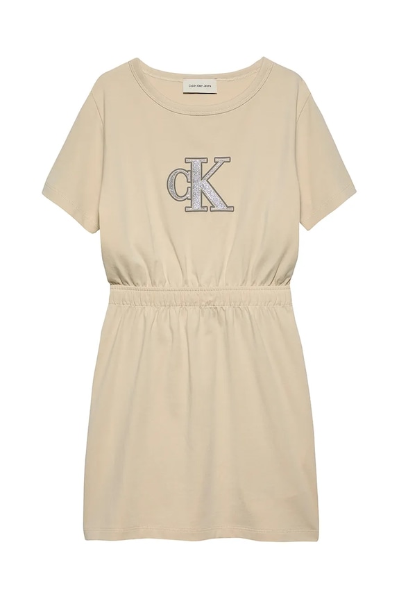 Dievčenské šaty Calvin Klein Jeans IG0IG02905.104.116.PPYA béžová SS25