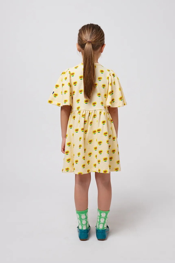 Dievčenské bavlnené šaty Bobo Choses Sunflower 125AC090 žltá