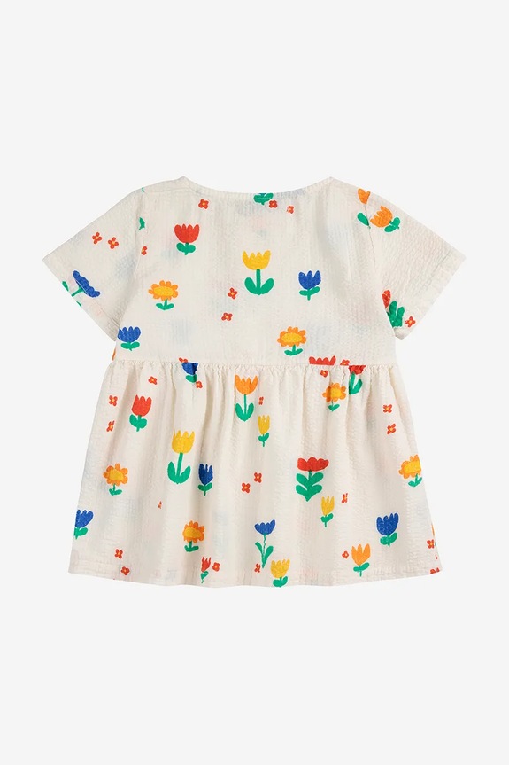 Dětské bavlněné šaty Bobo Choses Garden Party 125AB082 bílá SS25