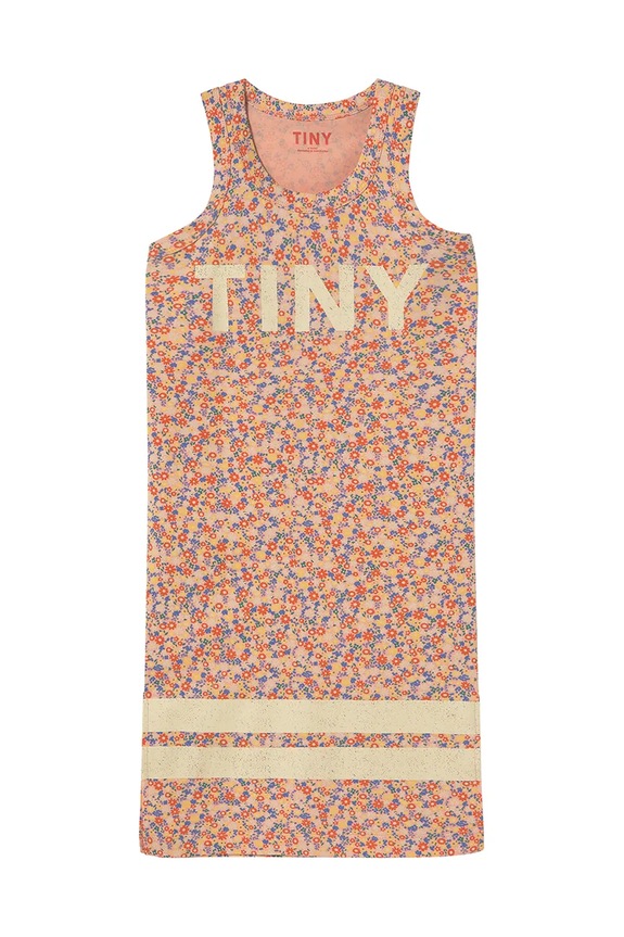 Dječja pamučna haljina Tinycottons GARDEN DRESS SS25.019 narančasta SS25