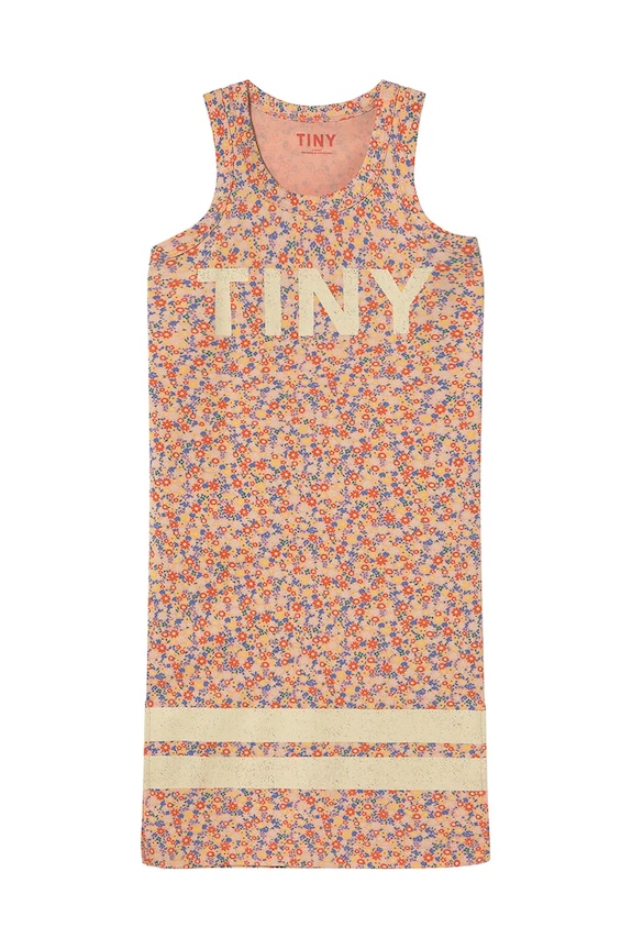 Dječja pamučna haljina Tinycottons GARDEN DRESS SS25.019 narančasta SS25