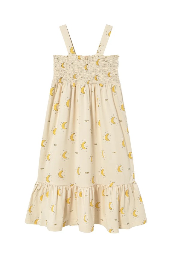 Παιδικό βαμβακερό φόρεμα Tinycottons MIDNIGHT SUN DRESS SS25.022 μπεζ SS25