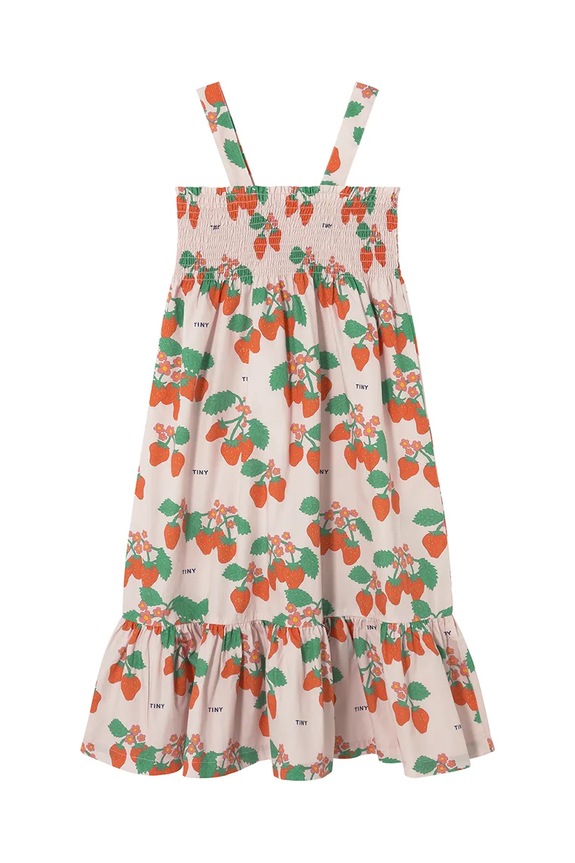 Κοριτσίστικα Παιδικό βαμβακερό φόρεμα Tinycottons STRAWBERRIES WOVEN DRESS SS25.166 ροζ