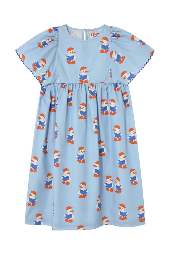 Παιδικό βαμβακερό φόρεμα Tinycottons READERS DRESS SS25.180 μπλε SS25