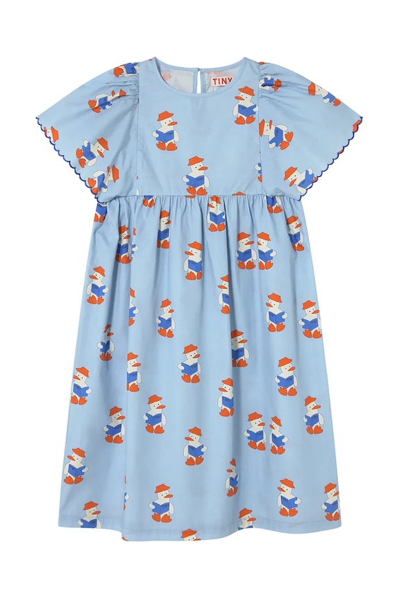 Παιδικό βαμβακερό φόρεμα Tinycottons READERS DRESS SS25.180 μπλε SS25