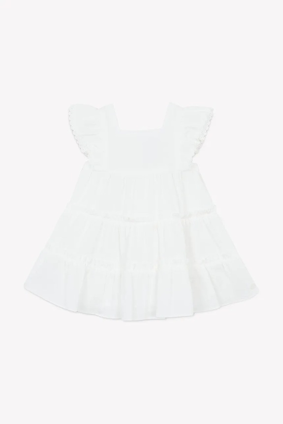 Dječja pamučna haljina Tartine et Chocolat CA30151.104 bijela SS25