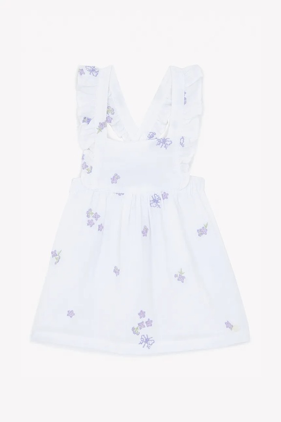 Dječja pamučna haljina Tartine et Chocolat CA30141.104 bijela SS25