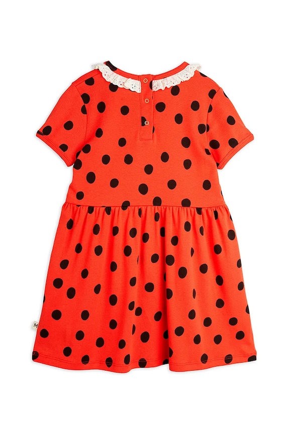 Dziewczynka Mini Rodini sukienka bawełniana dziecięca Dots 2525010042 czerwony