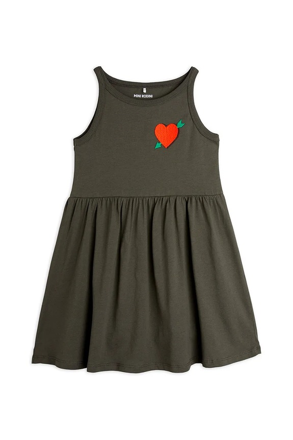 Otroška bombažna obleka Mini Rodini Arrowed heart 2525010799 črna SS25