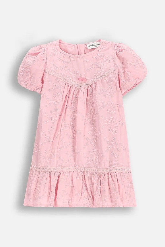Coccodrillo rochie din bumbac pentru bebeluși mini roz WC5128201HGN