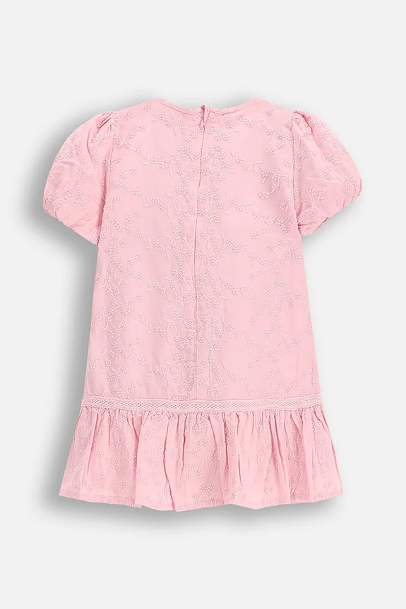 Coccodrillo rochie din bumbac pentru bebeluși WC5128201HGN roz SS25