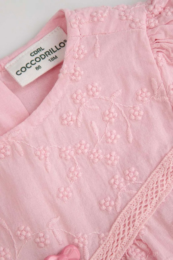 Fete Coccodrillo rochie din bumbac pentru bebeluși WC5128201HGN roz