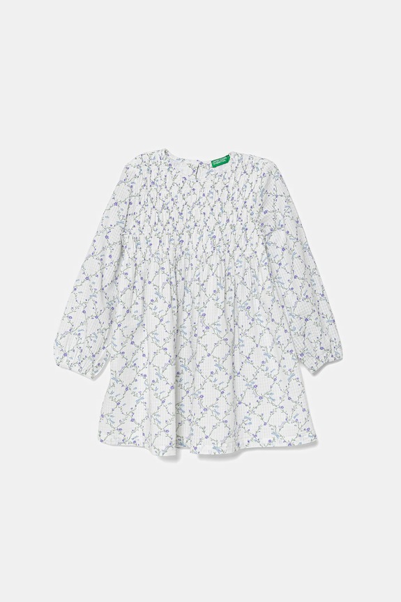 United Colors of Benetton vestito di cotone bambina midi bianco 40VFGV028.P.Seasonal