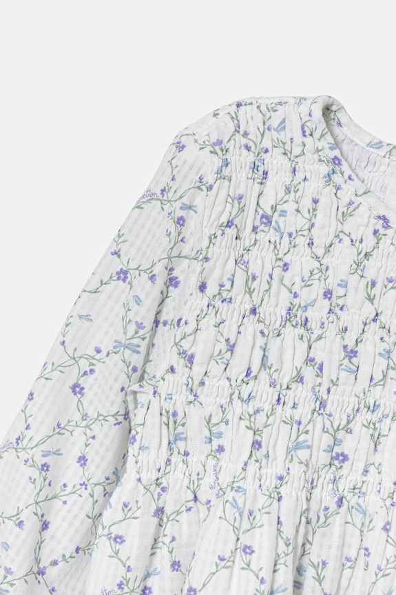 BIMBA United Colors of Benetton vestito di cotone bambina 40VFGV028.P.Seasonal bianco