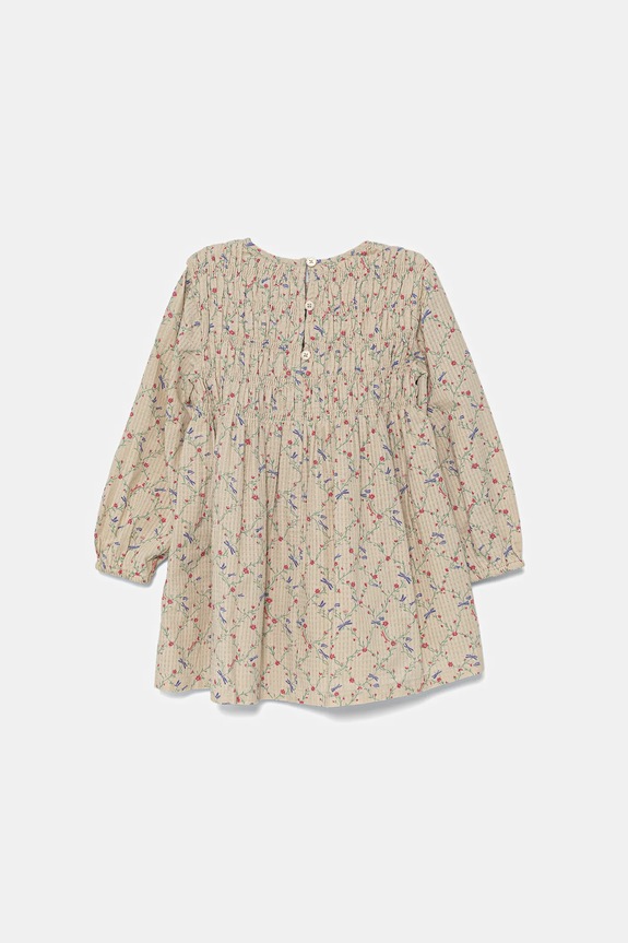 Παιδικό βαμβακερό φόρεμα United Colors of Benetton 40VFGV028.P.Seasonal μπεζ SS25