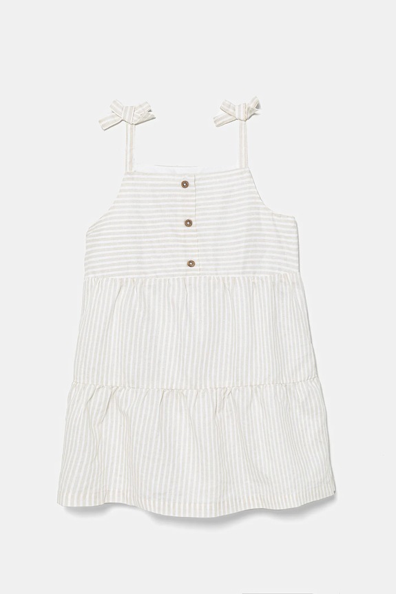 Dječja lanena suknja United Colors of Benetton Planet friendly bež 4Q1NGV025.P.Seasonal