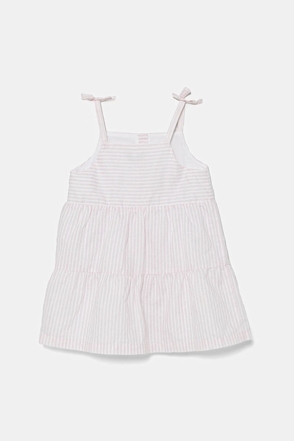 Παιδικό λινό φόρεμα United Colors of Benetton 4Q1NGV025.P.Seasonal ροζ SS25