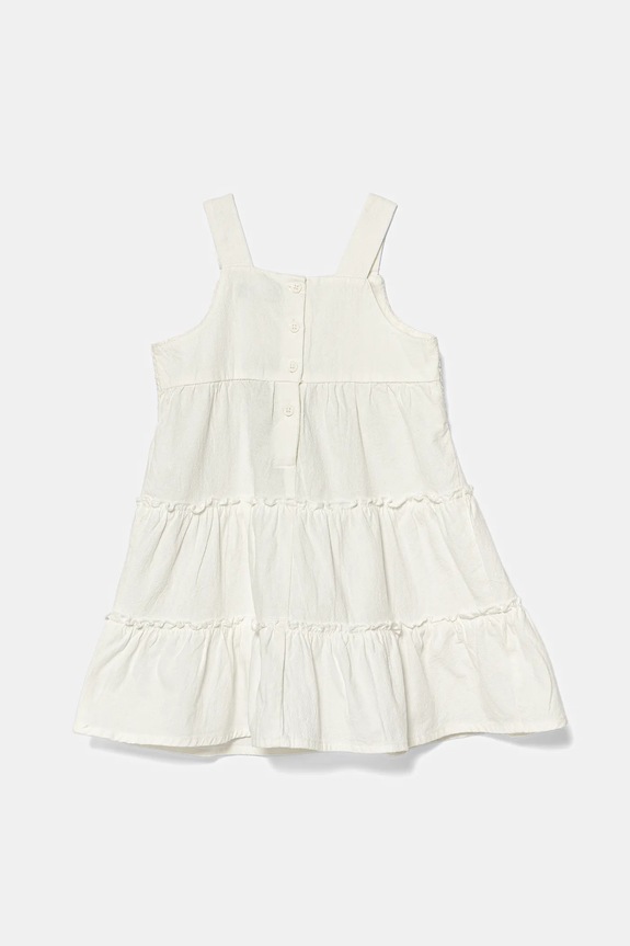Παιδικό βαμβακερό φόρεμα United Colors of Benetton 47JKGV02F.P.Seasonal λευκό SS25