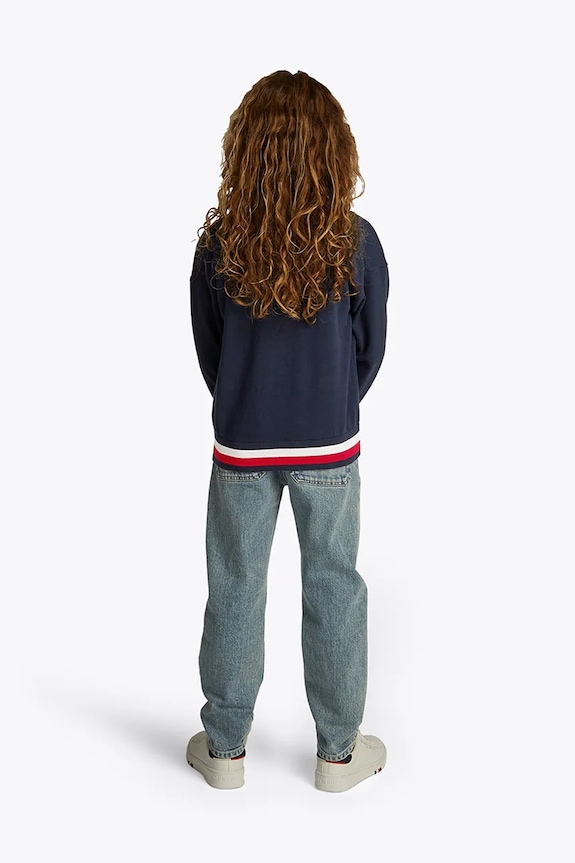 Tommy Hilfiger kardigan bawełniany dziecięcy KB0KB08891.PPYA granatowy