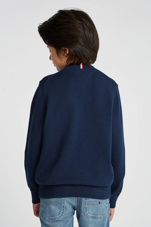 CHLAPEC Dětský bavlněný svetr Tommy Hilfiger KB0KB09344.128.176.PPYA námořnická modř
