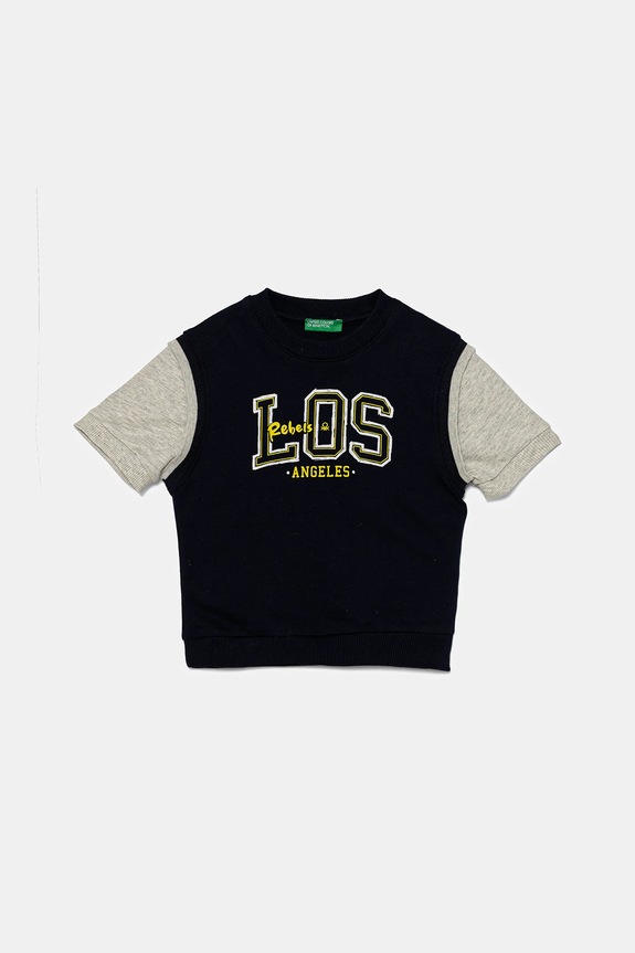 United Colors of Benetton hanorac de bumbac pentru copii print bleumarin 3BC1G10IN.P.Seasonal
