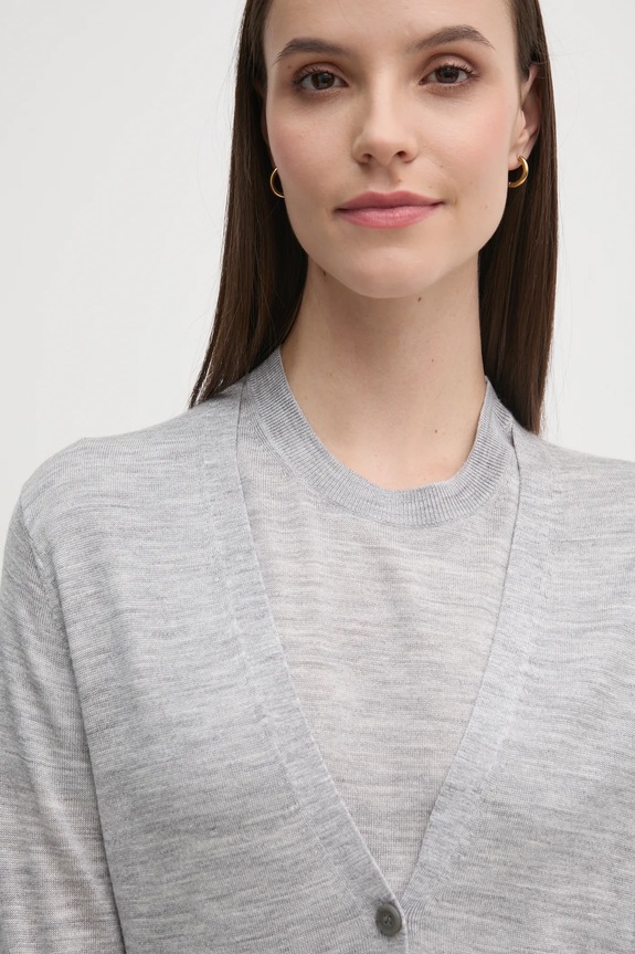 Calvin Klein kardigan z domieszką wełny szary K20K207935