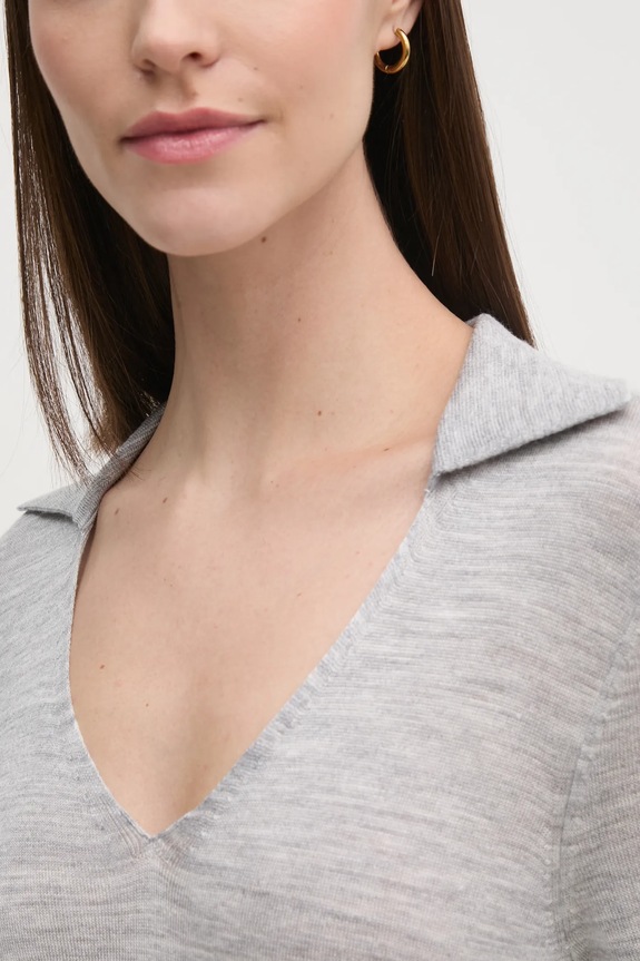 Sveter s prímesou vlny Calvin Klein sivá K20K208029