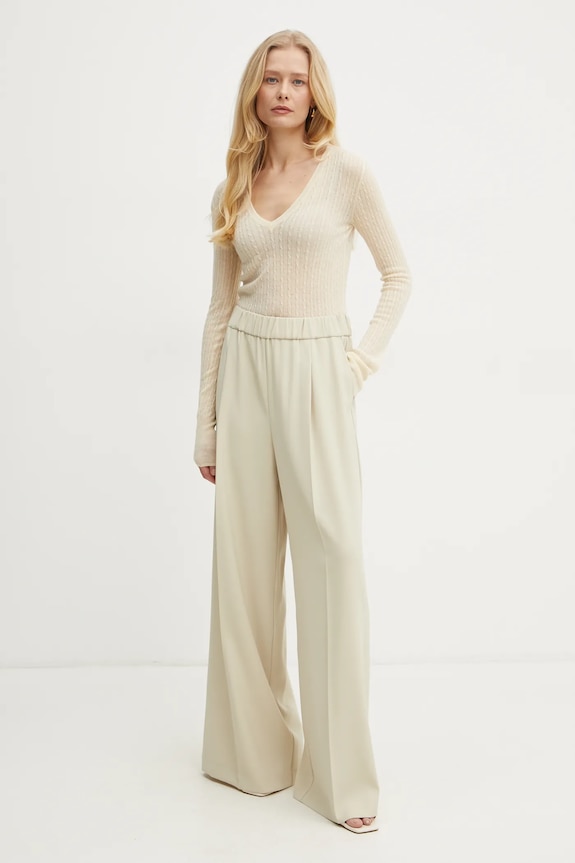 Patrizia Pepe sweter wełniany 8K0263.K034 żółty SS25