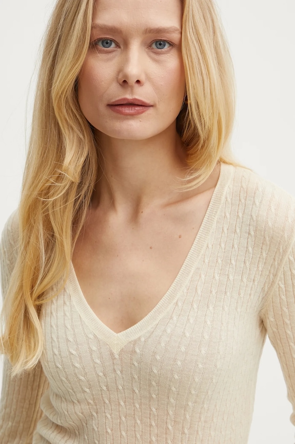 Patrizia Pepe sweter wełniany żółty 8K0263.K034