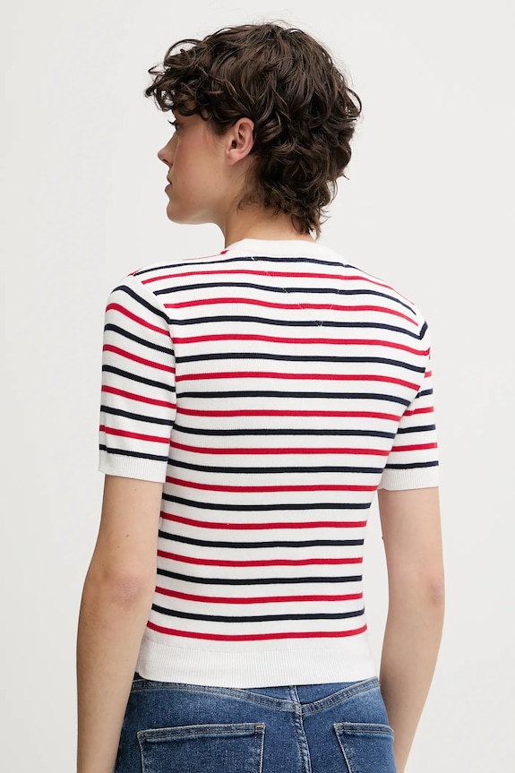Tommy Jeans sweter bawełniany DW0DW19336 biały SS26
