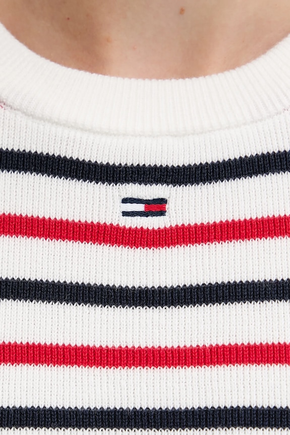 Tommy Jeans sweter bawełniany biały DW0DW19336