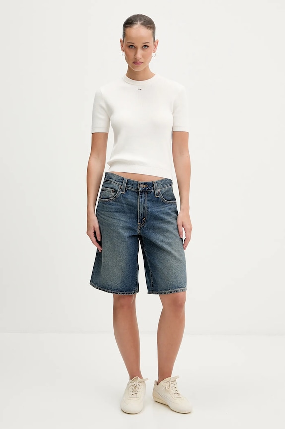 Tommy Jeans sweter bawełniany DW0DW19336 beżowy SS26