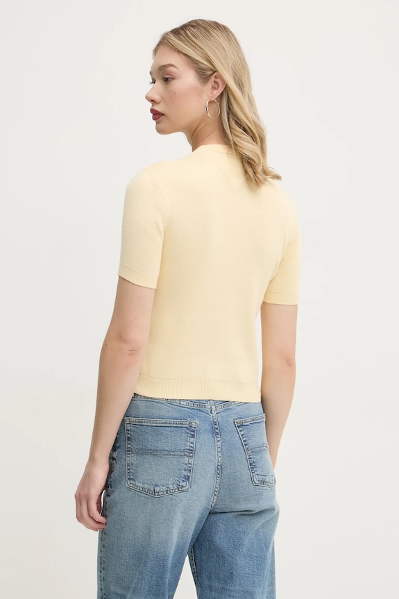 Ruházat Tommy Jeans pamut pulóver DW0DW19336 sárga