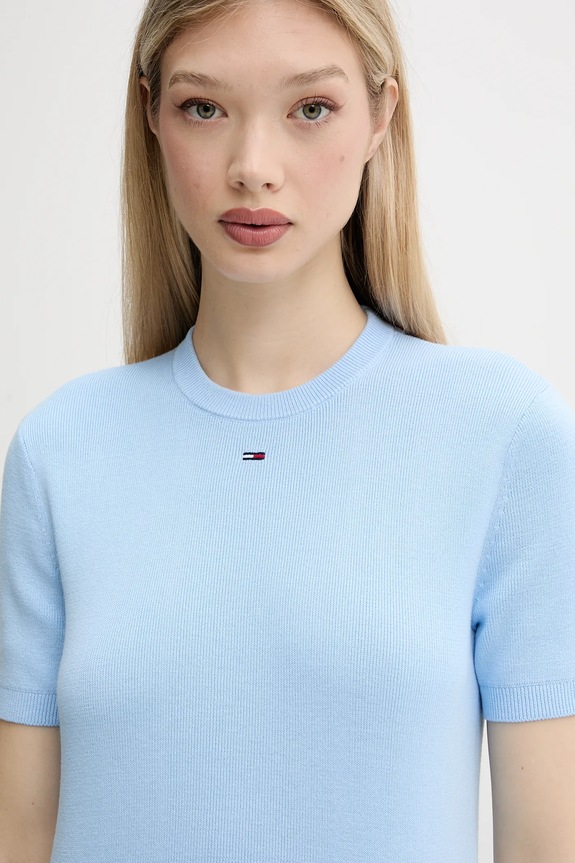 Tommy Jeans sweter bawełniany niebieski DW0DW19336