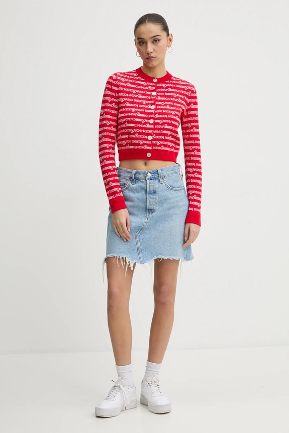 Πουλόβερ Tommy Jeans DW0DW19340 κόκκινο SS25