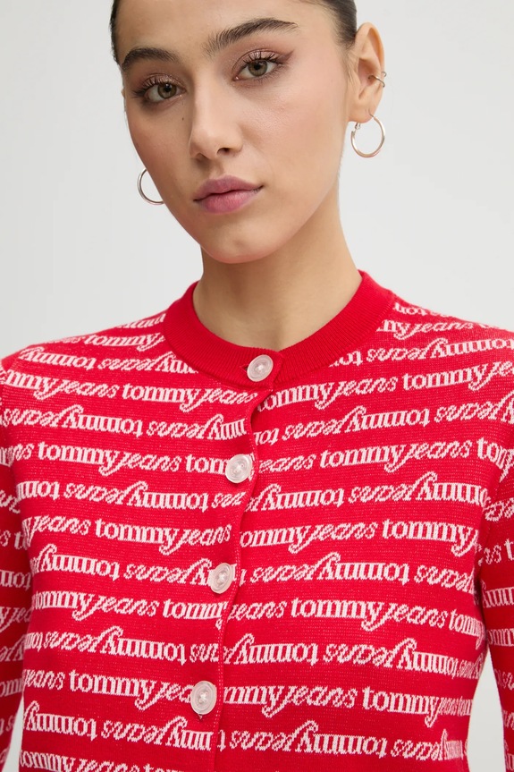 Πουλόβερ Tommy Jeans DW0DW19340 κόκκινο